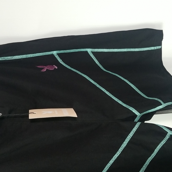 NWT MISSGUIDED PLAYBOY CONTRAST CYCLING SHORTS - Picture 3 of 9